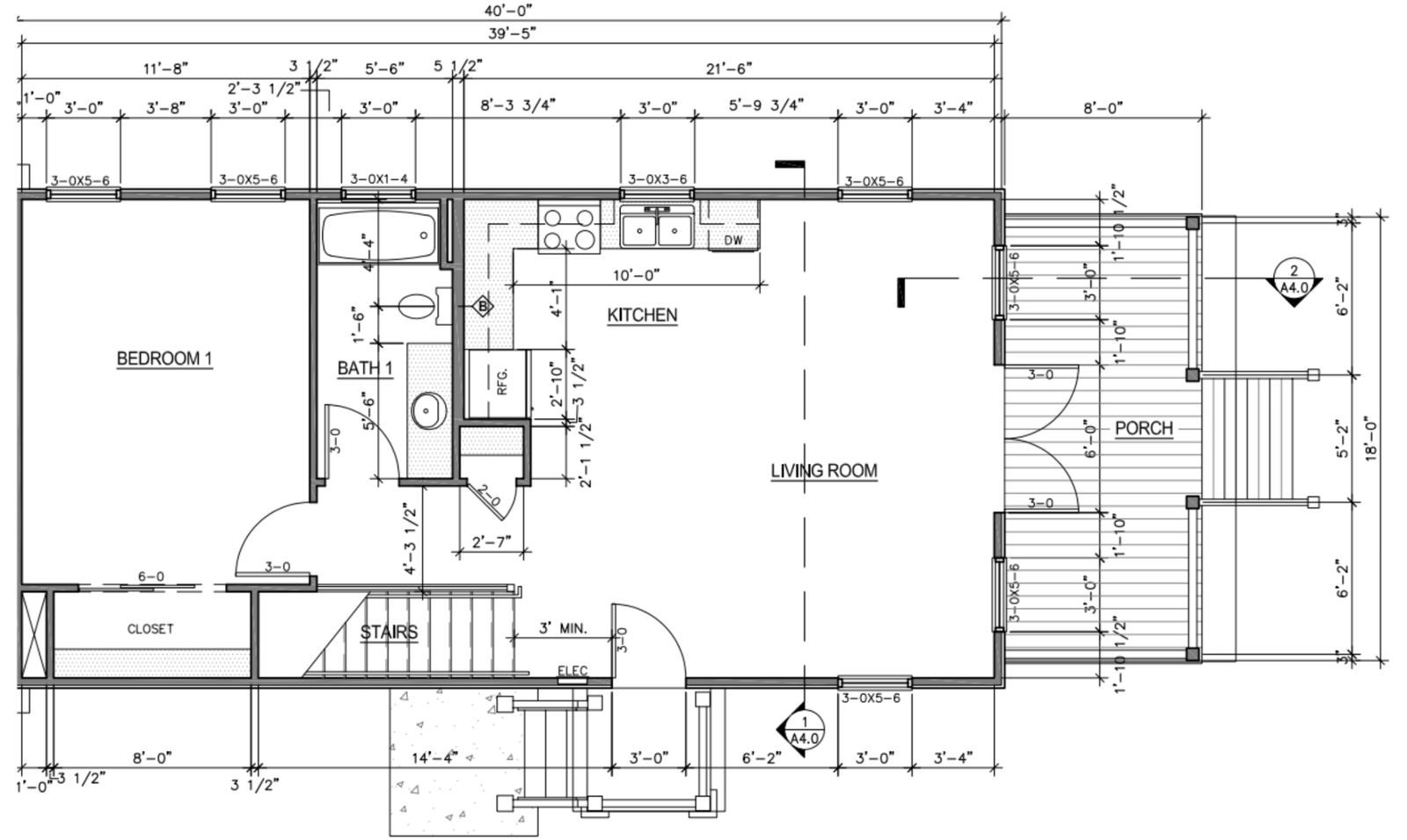 First floor plan for Foley Cottages