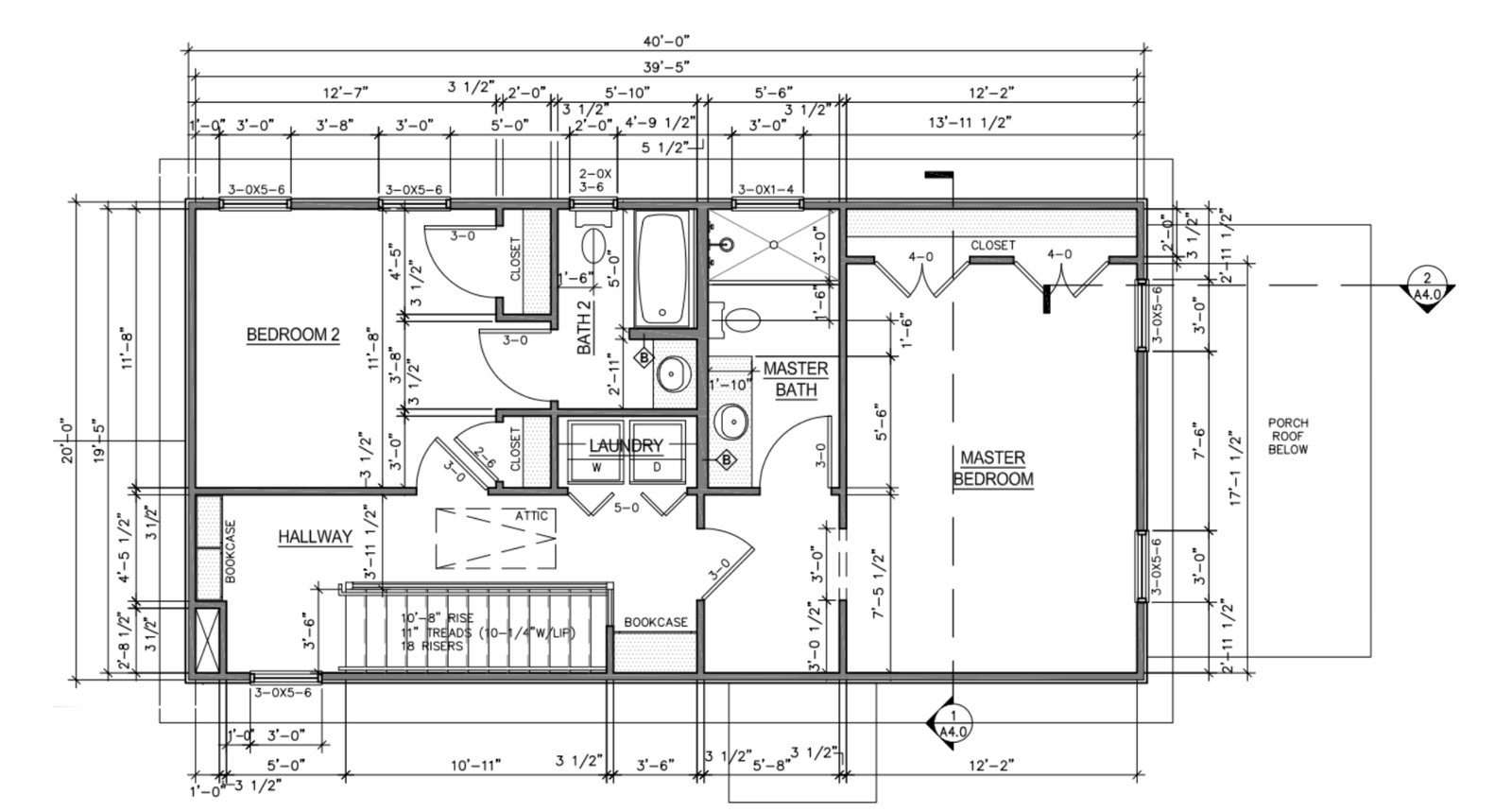Second floor plan for Foley Cottages